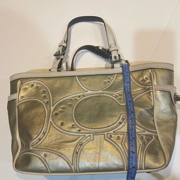 Coach Signature Metallic Gold Shoulder Bag “Holiday Sale Alert 🚨 “ - Picture 3 of 12